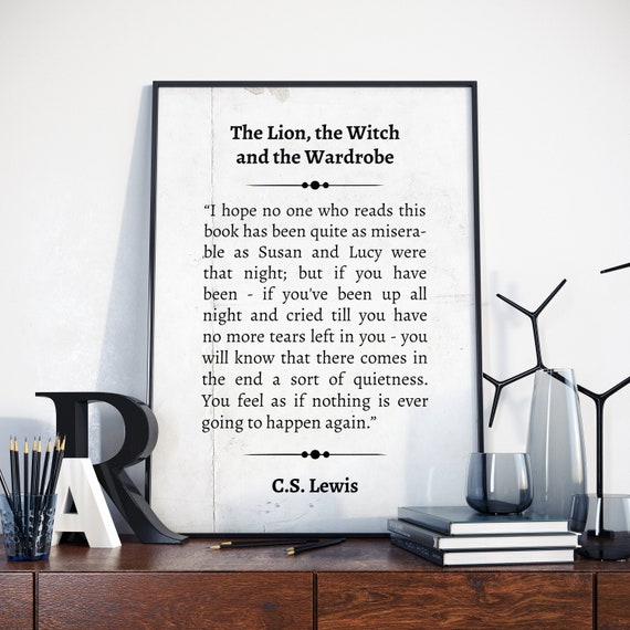 The Lion The Witch And The Wardrobe By Cs Lewis Print Etsy