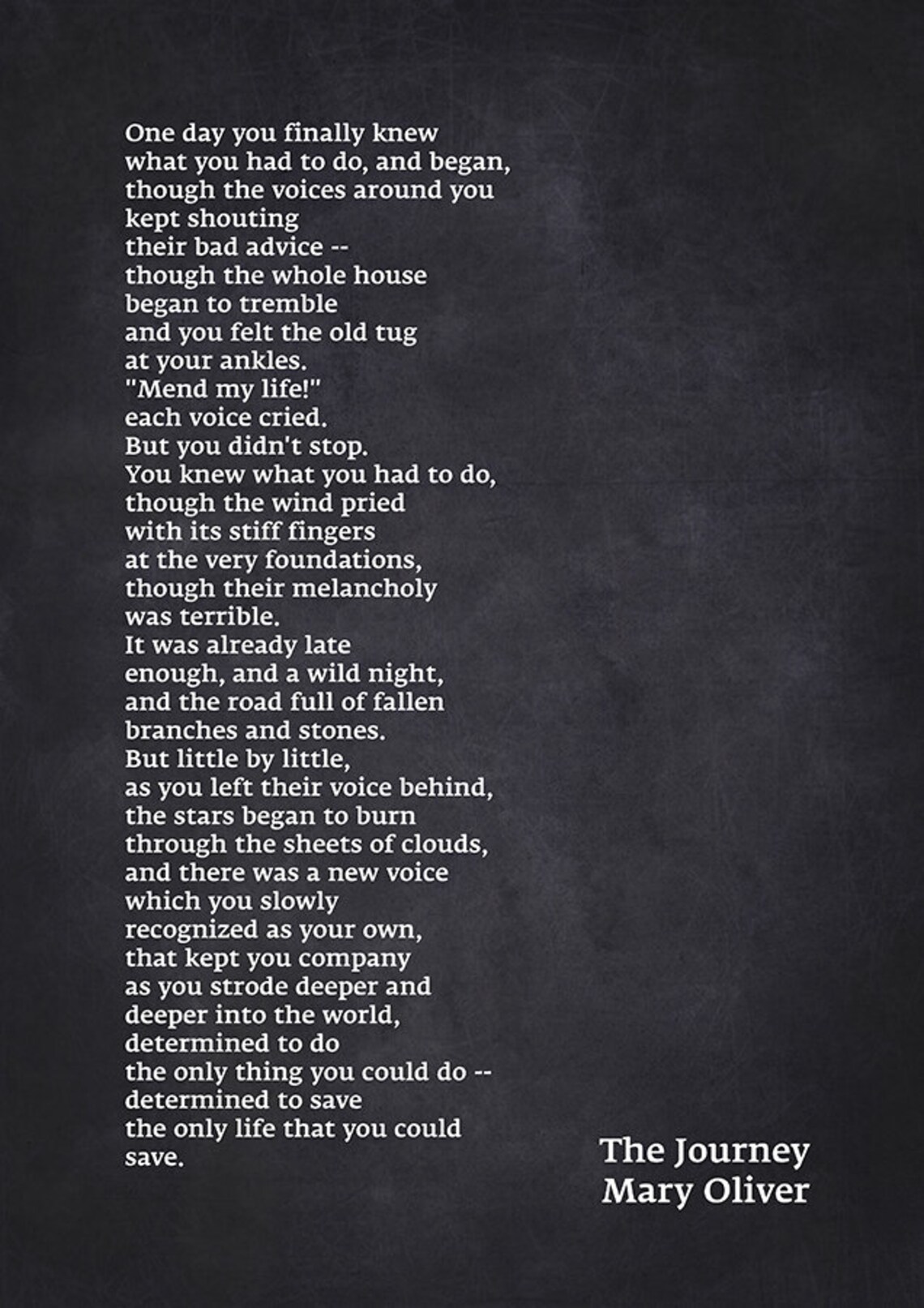 The Journey by Mary Oliver the Journey Poem Wall Art Mary Etsy UK