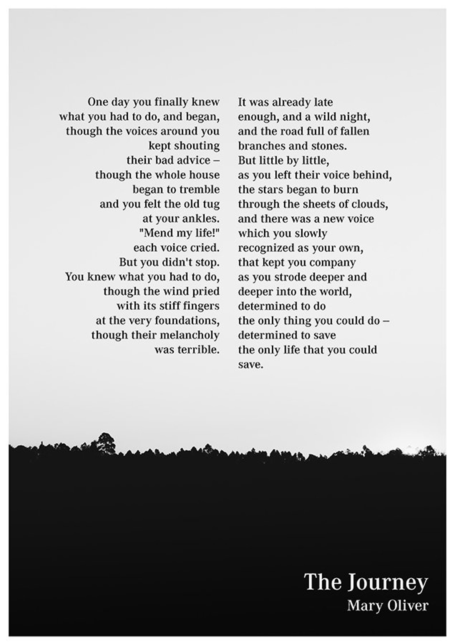 The Journey by Mary Oliver the Journey Poem Wall Art Mary | Etsy