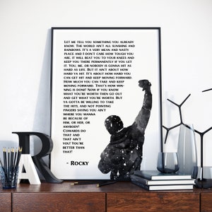 Rocky Inspirational Poster, Rocky Quote, Rocky Print, Watercolor Rocky Balboa Inspirational Quote Poster, Rocky Movie line.