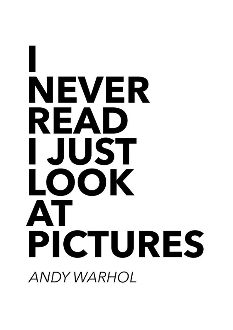 andy warhol i never read poster andy warhol i never read poster