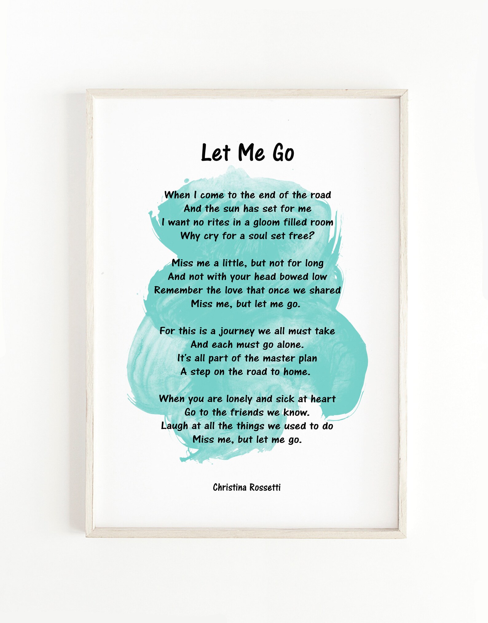Let Me Go Poem by Christina Rossetti Christina Rossetti - Etsy