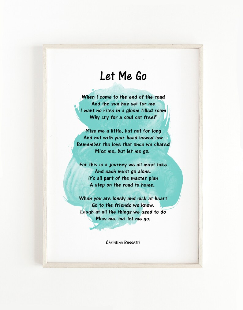 Let Me Go Poem by Christina Rossetti Christina Rossetti - Etsy