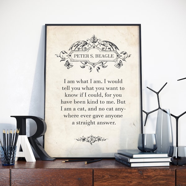 The Last Unicorn by Peter S. Beagle, The Last Unicorn Quote Print, Peter S. Beagle Wall Art, Peter S Beagle poster, Gift for Readers,