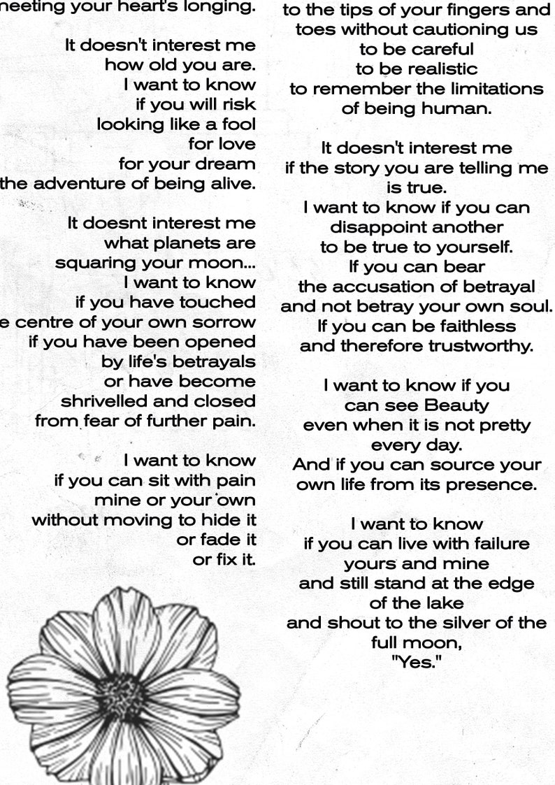 Linvitation Oriah Mountain Dreamer Poem Oriah