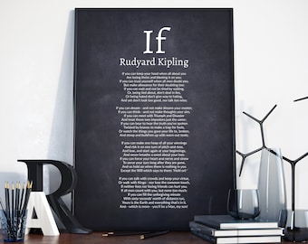 Si Rudyard Kipling, Si poème de Rudyard Kipling, Si Rudyard Kipling Print, Rudyard Kipling If Print, Rudyard Kipling, Rudyard Kipling Artwork