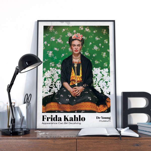 Frida Kahlo, Frida Kahlo Druck, Frida Kahlo AUSSTELLUNGSPOSTER, Frida Kahlo Kunst, Vintage Poster, Frida Kahlo Retro Kunst, Einzigartige Wandkunst,