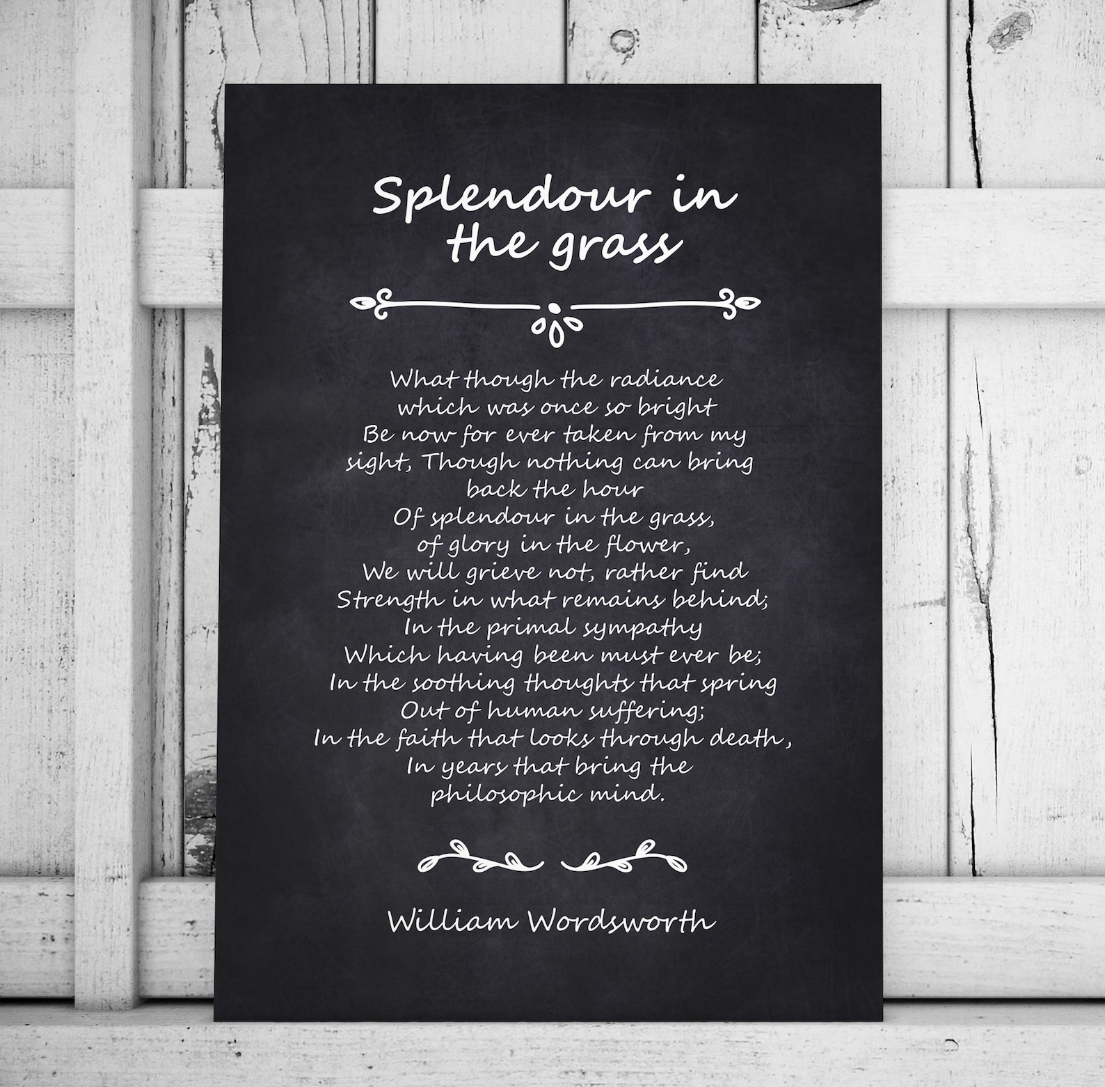 Splendour in the Grass by William Wordsworth poem William | Etsy