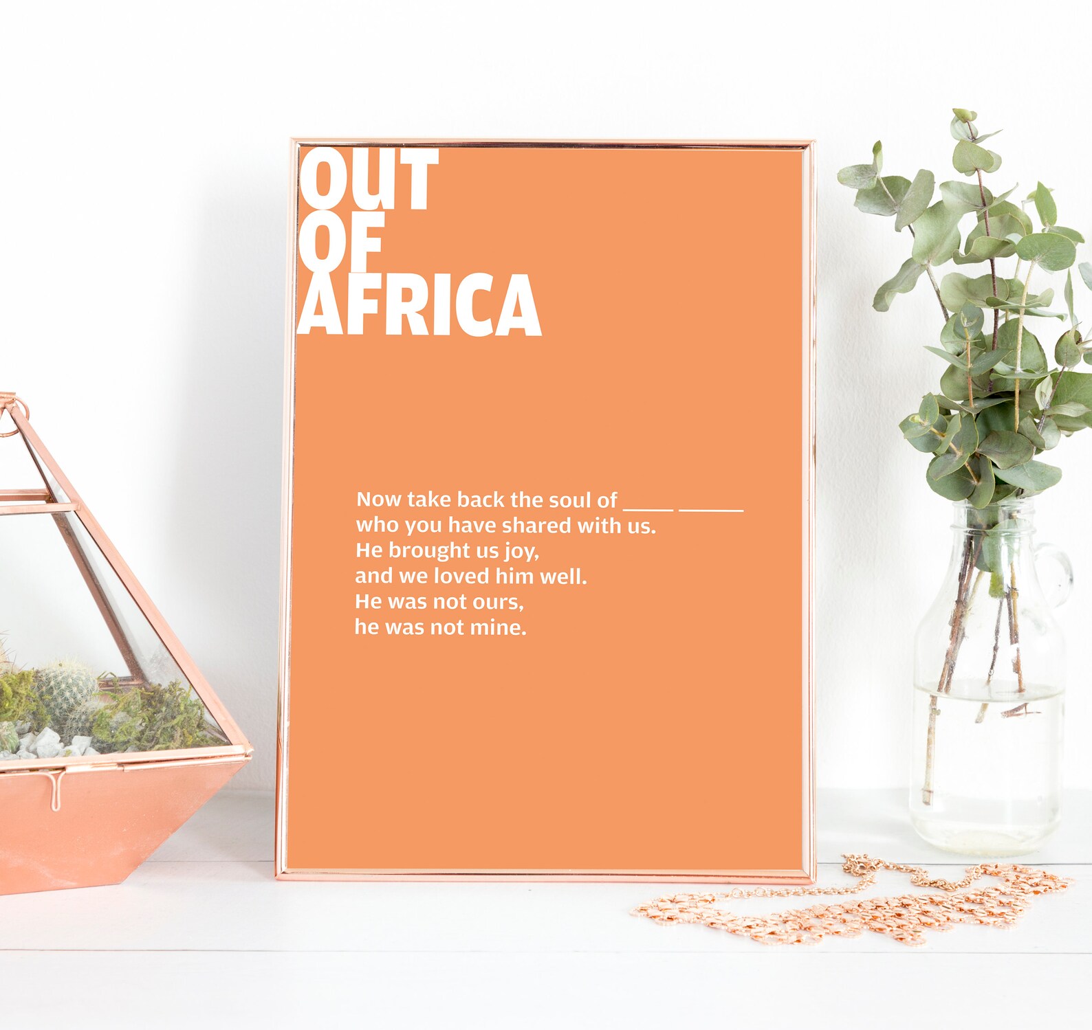 Out of Africa by Kurt Luedtke Out of Africa Poem Art Out of Etsy