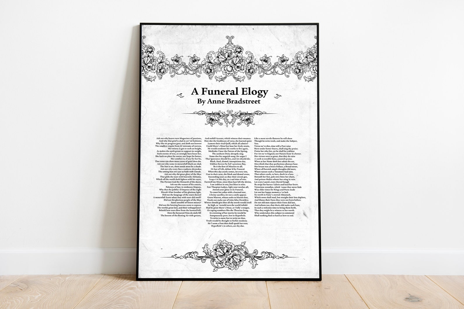 Funeral Eulogy Poem by Anne Bradstreet Anne Bradstreet Anne - Etsy