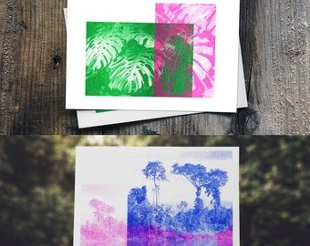 Risograph Postcard A6 Jungle Amzonas Mexico Risography Riso Print