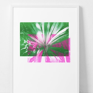 Risograph Poster A4 Palms Guatemala pink green Risography Riso Print