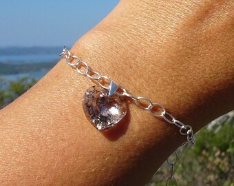 Vintage rose gold heart bracelet