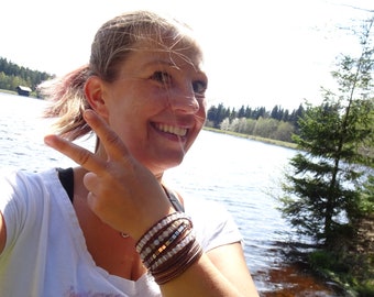 Wrap bracelets with natural gemstones