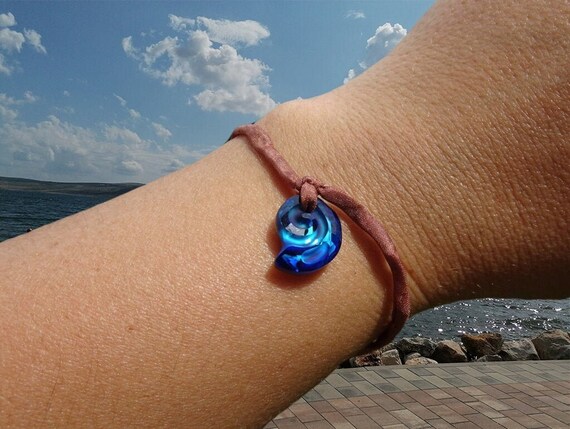 Armband glitzernder Ammonit Ozeanblau