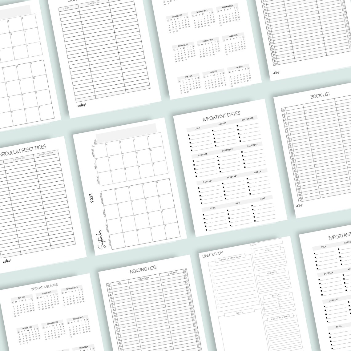 Printable Homeschool Planner 20232024 Etsy