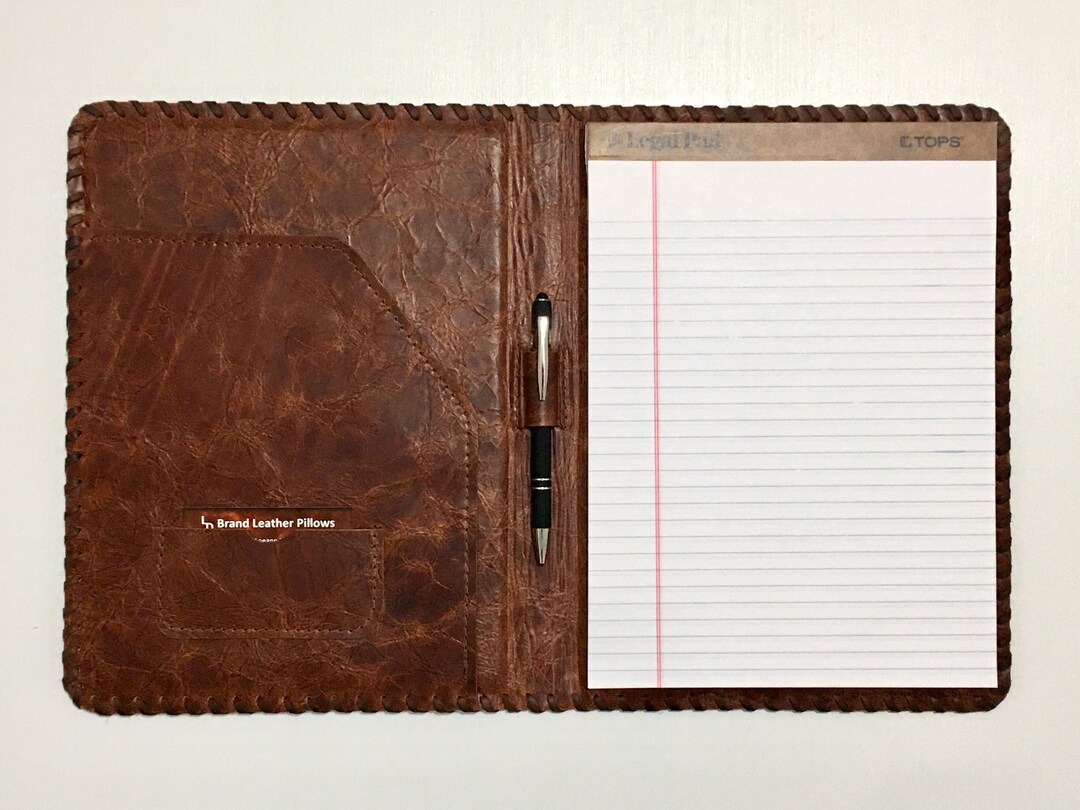 Genuine Leather Large Legal Pad Portfolio Journal Notebook Old Etsy