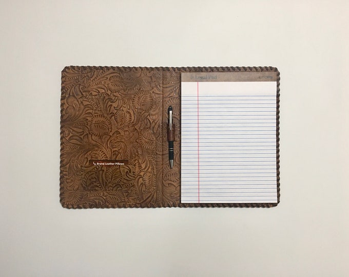 Genuine Leather Large Legal Pad Portfolio Journal With Business Card