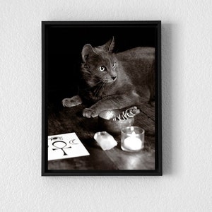 Witch&#39;s Familiar - Art Print. Wall Art. Printable. Digital Download. Wiccan. Pagan. Witch. Cat. Occult. Goth. Dark.