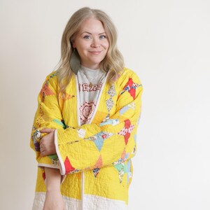 Vintage Yellow Quilt Jacket / OSFM