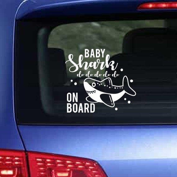 Baby On Board Baby Shark Pegatina Bebe A Bordo Funny Etsy