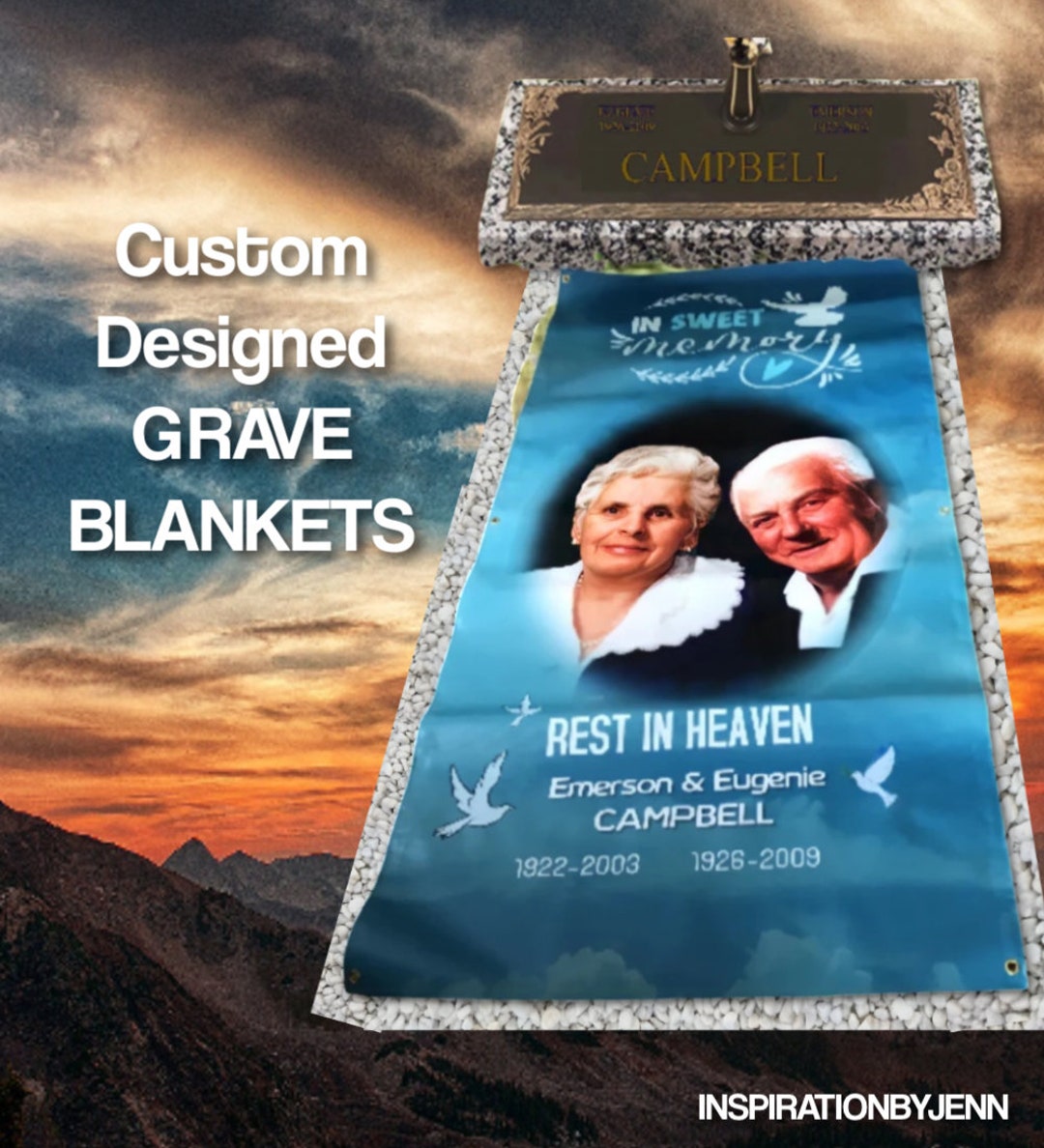 Grave Blanket Decoration for Gravesite Memorial Grave Marker Etsy