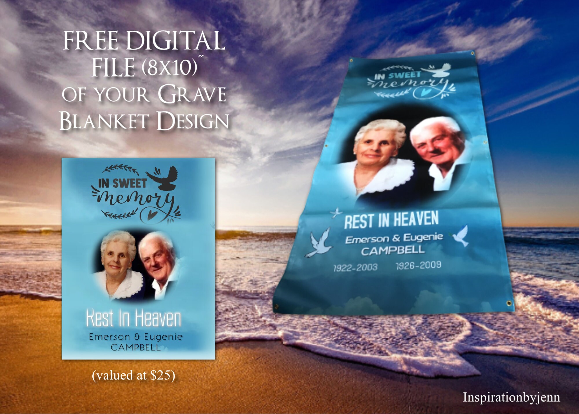 Vinyl Grave Blanket That Covers the Gravesite of Your Loved Etsy Canada