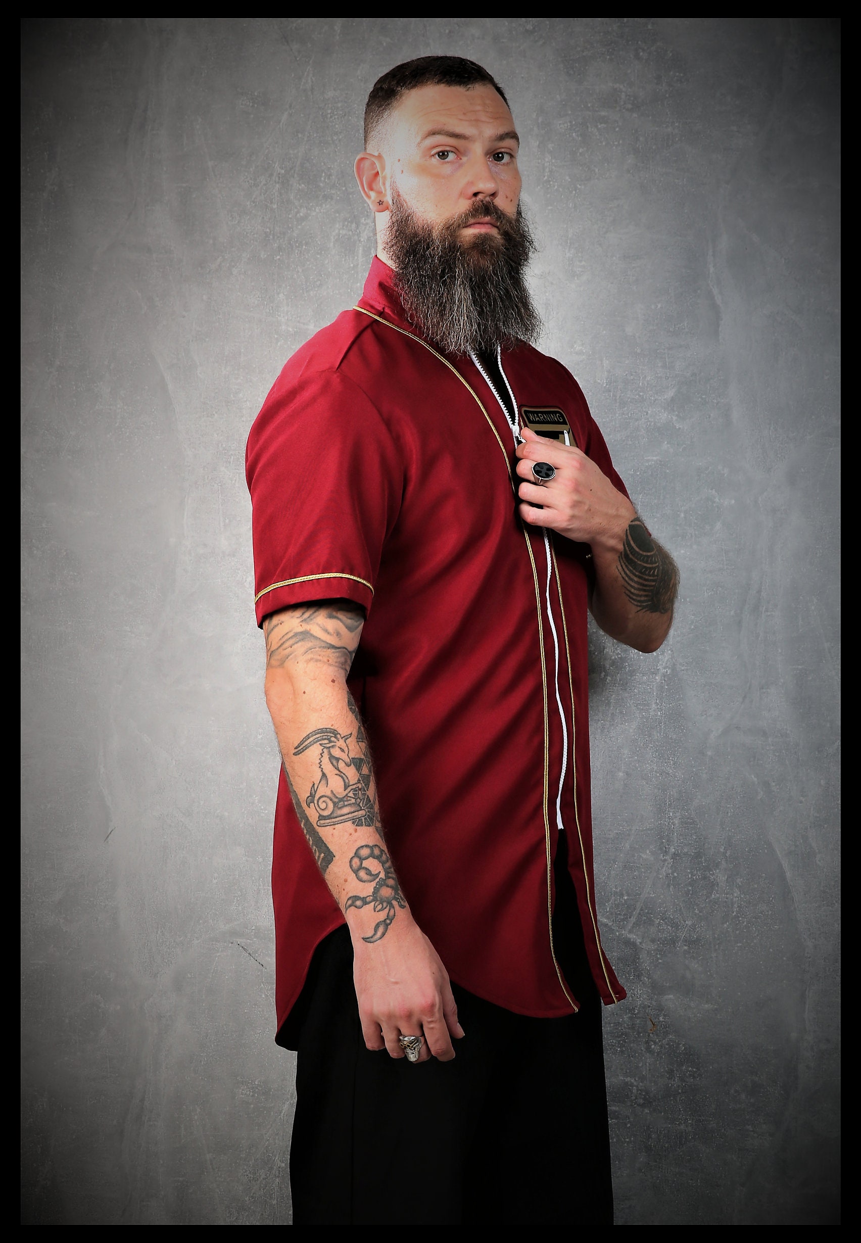 Premium Barber Smock From Kirios Barber Luxury Burgundy Gold Barber 
