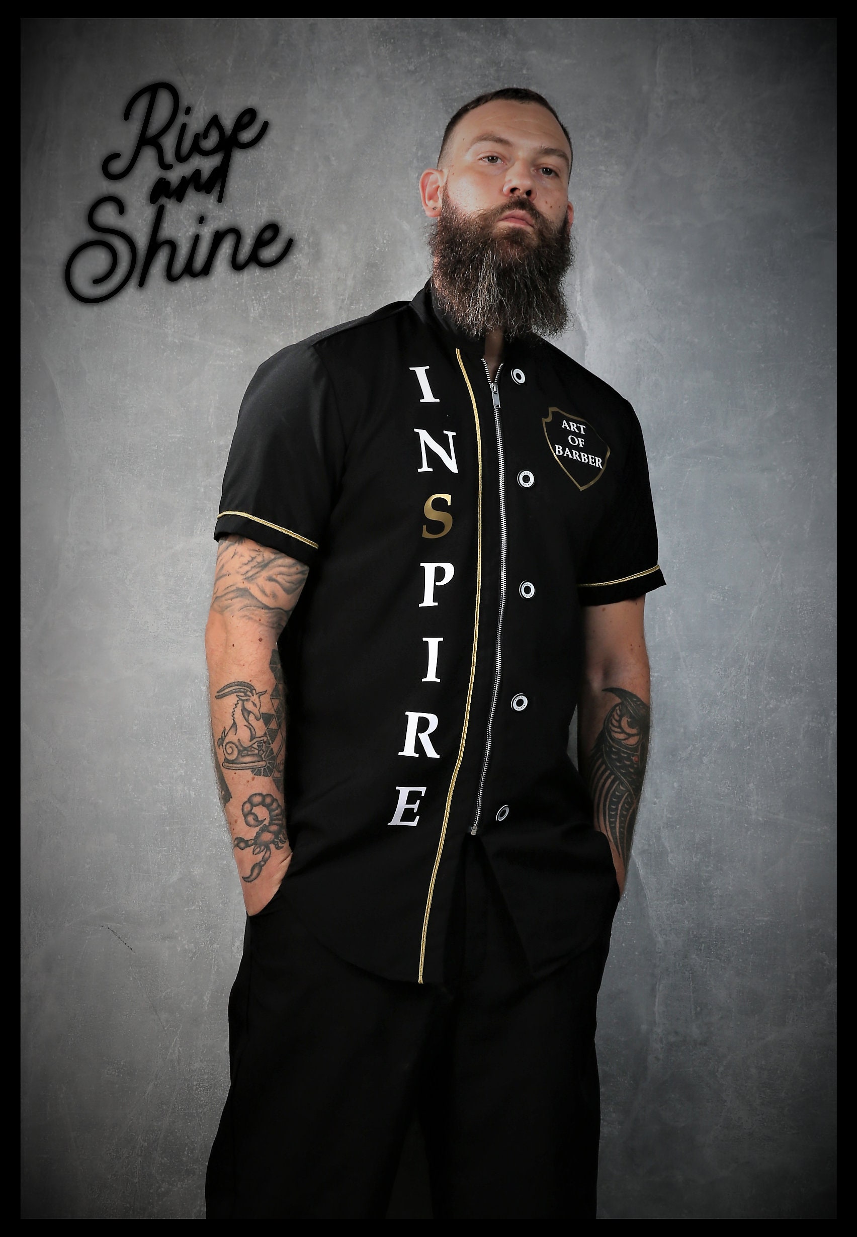 Premium Barber Smock From Kirios Barber Luxury Black Gold Etsy