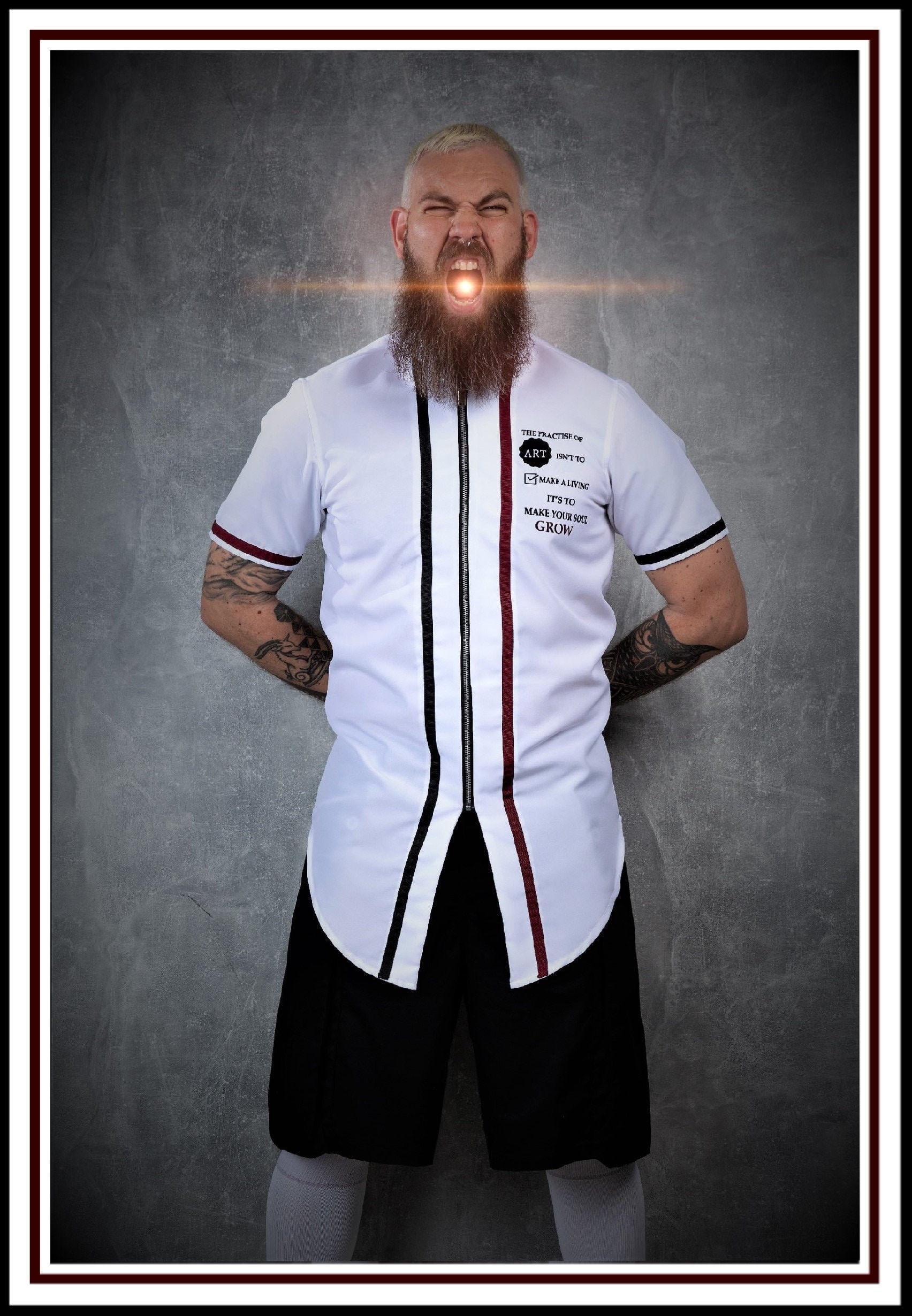 Premium Barber Smock From Kirios Barber Luxury White With Black And 