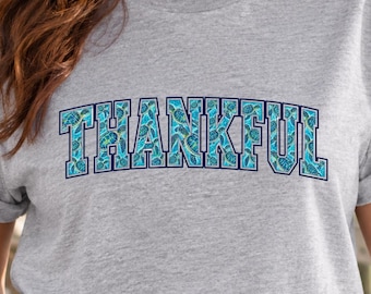 Thankful Sea Turtle Shirt Watercolor Coastal Graphic Tee