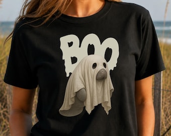 Manatee Halloween Shirt with Boo Ghost Graphic