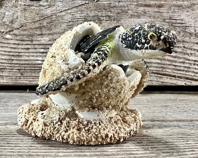 Miniature Sandy Sea Turtle Hatchling Resin Figurine