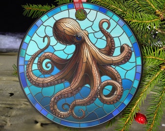 Suncatcher-Inspire Metal Octopus Ornament