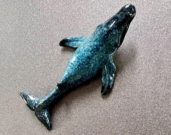 Realistic Blue Humpback Whale Magnet Polyresin Fridge Decor Gift for Beach Lovers Ocean Decor Whale Lover Refrigerator Magnet