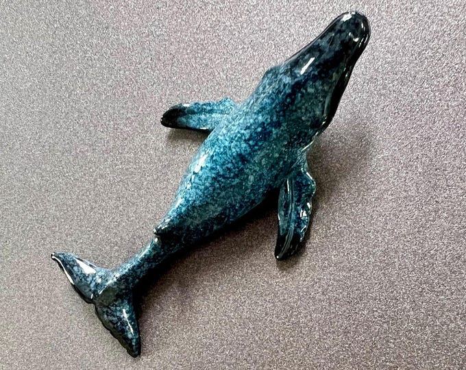Realistic Blue Humpback Whale Magnet Polyresin Fridge Decor Gift for Beach Lovers Ocean Decor Whale Lover Refrigerator Magnet