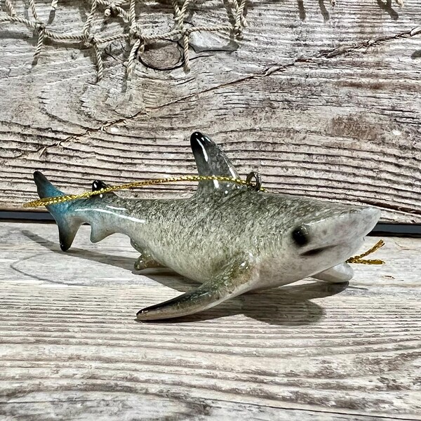 Blacktip Reef Shark Polyresin Ornament: Beach House Decor