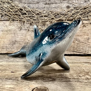 Polyresin Blue Bottlenose Dolphin Tabletop Figurine