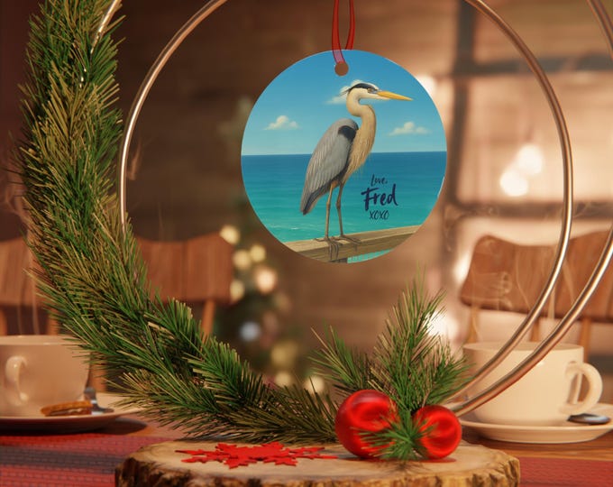 Fred the Heron Ornament | Navarre Pier Coastal Gift