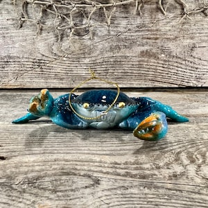 Polyresin Blue Crab Figurine and Everday Ornament