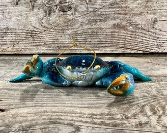 Polyresin Blue Crab Figurine and Everday Ornament