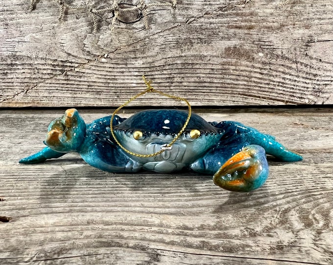 Polyresin Blue Crab Figurine and Everday Ornament