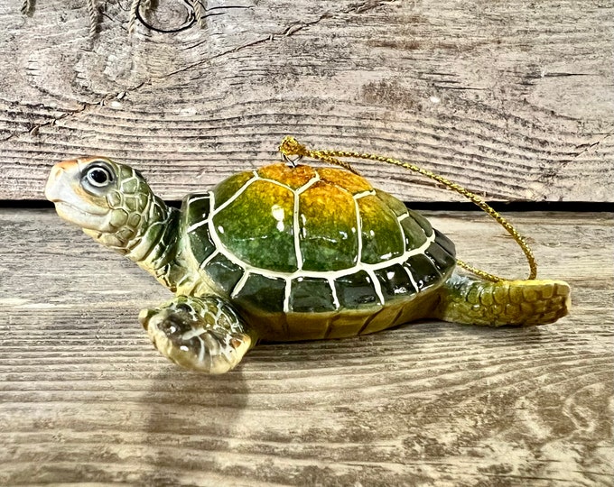Polyresin Green Sea Turtle Ornament Figurine