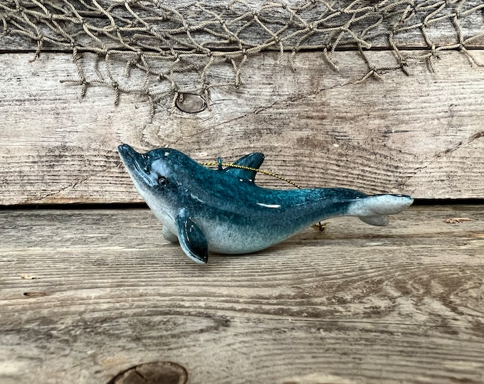 Polyresin Blue Dolphin Ornament and Figurine