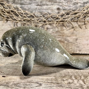 Large Realistic Polyresin Florida Manatee Tabletop Figure