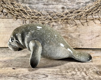 Large Realistic Polyresin Florida Manatee Tabletop Figure