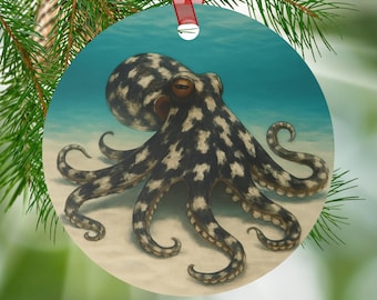 Spotted Octopus Ornament: Double Sided Coastal Marine Life Decoration
