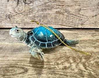 Polyresin Blue Sea Turtle Ornament Figurine