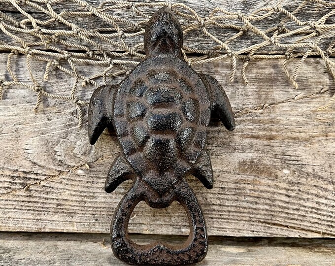 Cast Iron Rust-Brown Sea Turtle Bottle Opener