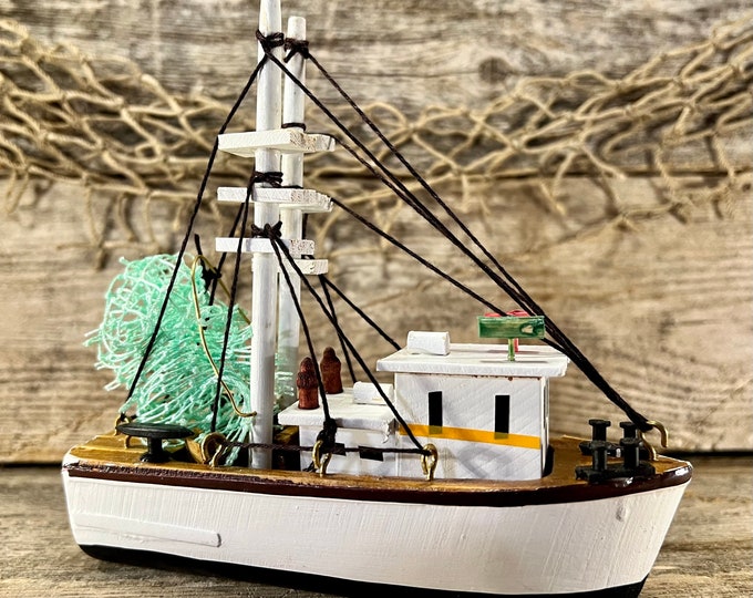 Decorative Handcrafted Wooden Gulf Shrimp Boat
